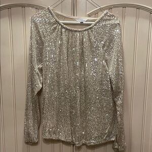 Time and Tru Gold Sequin Top